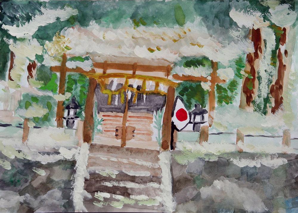 元旦 雪の松尾神社